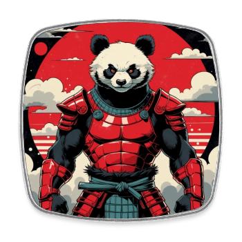 Samouraï Panda Guerrier - Magnet carré - blanc - Devant