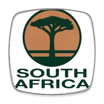Südafrika Baum rund - Viereckiger Kühlschrankmagnet - Weiß - Vorne