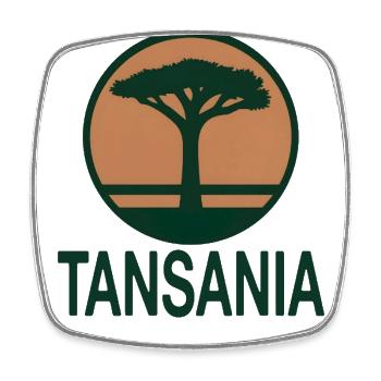 Tanzanie arbre rond - Magnet carré - blanc - Devant