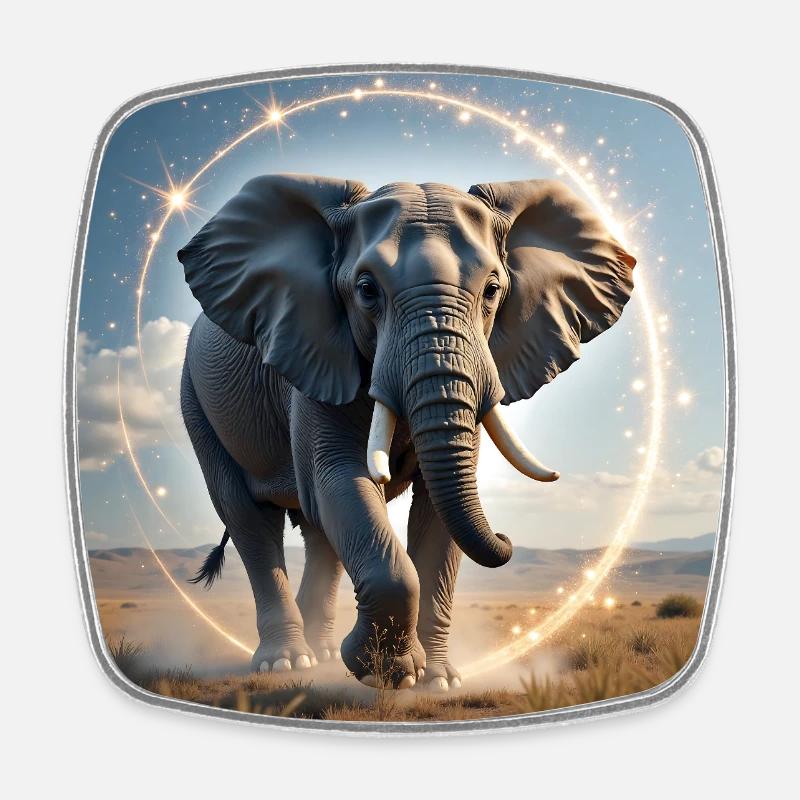 Power Animal Elephant - Square fridge magnet - white