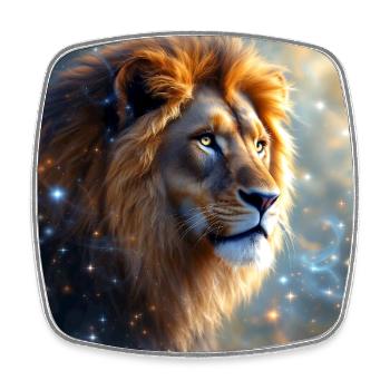 Animal Totem Lion - Magnet carré - blanc - Devant