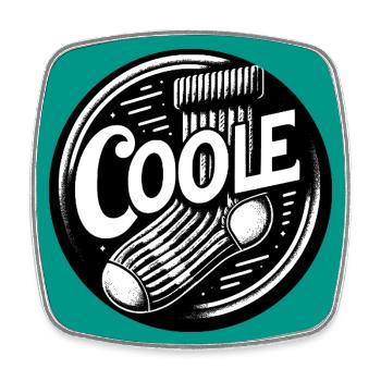 Coole Socke Socken und lustiger Spruch - Viereckiger Kühlschrankmagnet - Weiß - Vorne