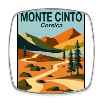 Monte Cinto, Corsica - Square fridge magnet - white - Front