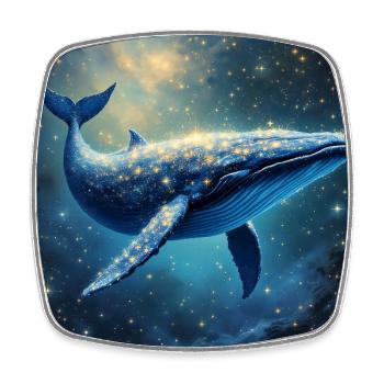 Power Animal Galactic Whale - Square fridge magnet - white - Front