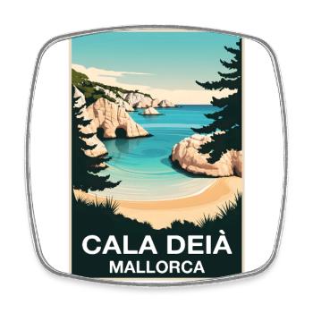 Cala Deia Mallorca - Viereckiger Kühlschrankmagnet - Weiß - Vorne
