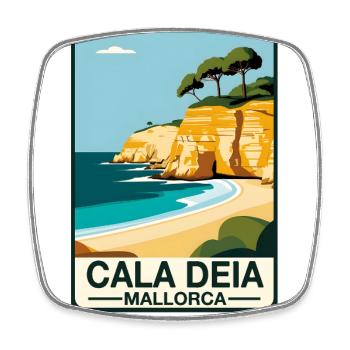 Cala Deia Mallorca - Magnet carré - blanc - Devant