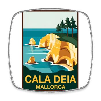 Cala Deia Mallorca - Viereckiger Kühlschrankmagnet - Weiß - Vorne