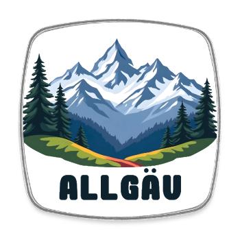 Allgaeu Bayern - Viereckiger Kühlschrankmagnet - Weiß - Vorne