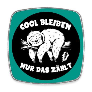 Cool bleiben immer mit der Ruhe lustiges Faultier - Viereckiger Kühlschrankmagnet - Weiß - Vorne
