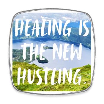 Healing is the new hustling. Heilung ist die ... - Viereckiger Kühlschrankmagnet - Weiß - Vorne