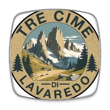 Tri Cime round - Square fridge magnet - white - Front