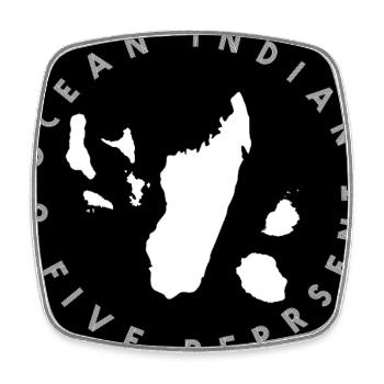 Indian Ocean design - Square fridge magnet - white - Front