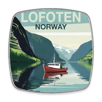 Hochseefischen Norwegen Lofoten - Viereckiger Kühlschrankmagnet - Weiß - Vorne
