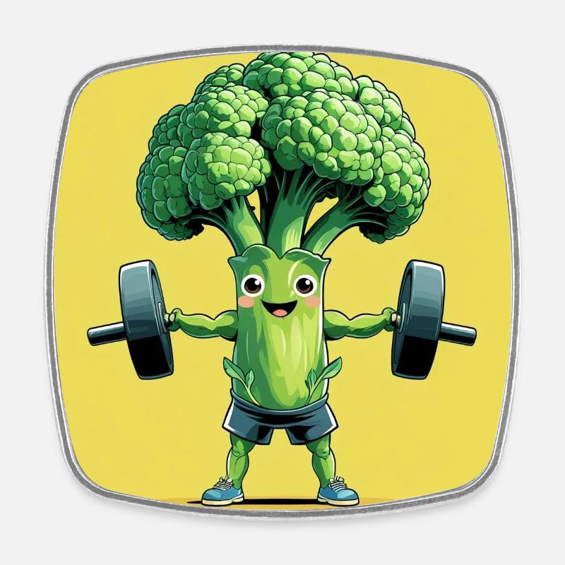 Centrale de brocoli sain - Magnet carré - blanc