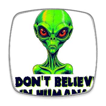 Alien dunkel - Viereckiger Kühlschrankmagnet - Weiß - Vorne
