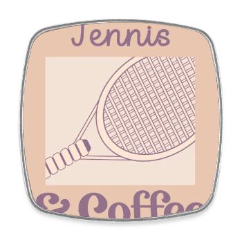 Tennis Coffee - Square fridge magnet - white - Front