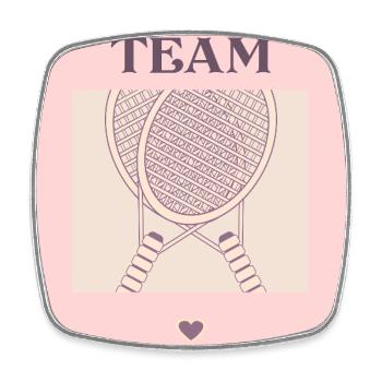 TEAM TENNIS HERZ - Viereckiger Kühlschrankmagnet - Weiß - Vorne