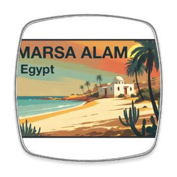 Marsa Alam - Magnet carré - blanc - Devant