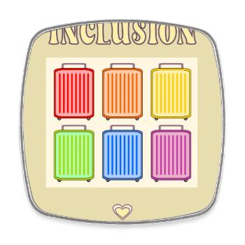 Inklusion Diversit Pride Fiert Koffer - Viereckiger Kühlschrankmagnet - Weiß - Vorne