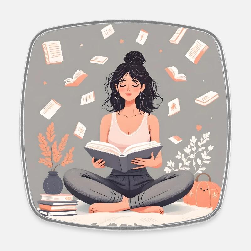 Bookaholic - Square fridge magnet - white