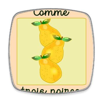 Haut comme trois poires - Magnet carré - blanc - Devant