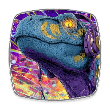 Raptor Rave - Viereckiger Kühlschrankmagnet - Weiß - Vorne
