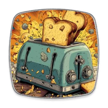 Toast Assault - Viereckiger Kühlschrankmagnet - Weiß - Vorne