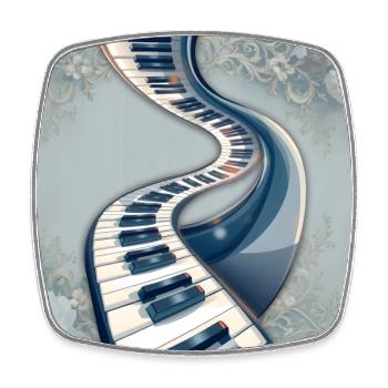 Road of Spiral Musical Notes - Square fridge magnet - white - Front