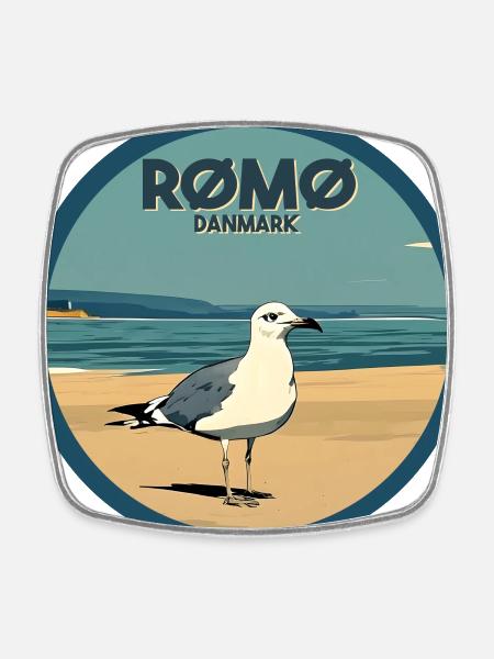 Römö Dänemark - Viereckiger Kühlschrankmagnet - Weiß