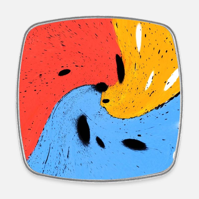Crazy colors - Square fridge magnet - white