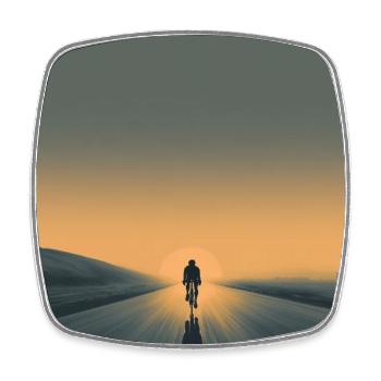 Riding into the Sunset – Freiheit auf zwei Rädern - Viereckiger Kühlschrankmagnet - Weiß - Vorne
