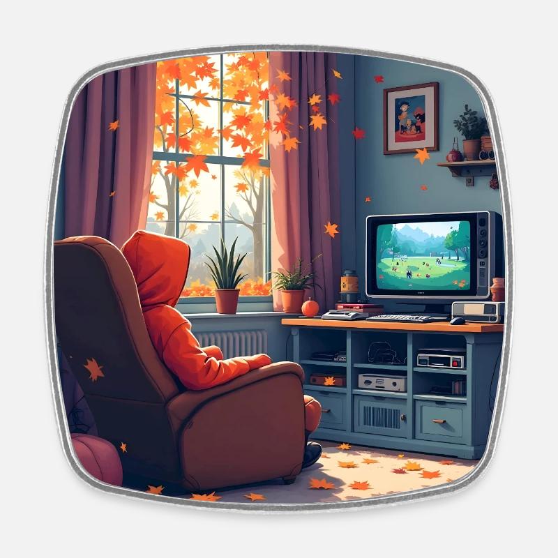 Fall Into Gaming - Viereckiger Kühlschrankmagnet - Weiß