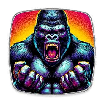 gorilla - Square fridge magnet - white - Front