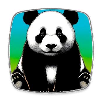 panda - Square fridge magnet - white - Front