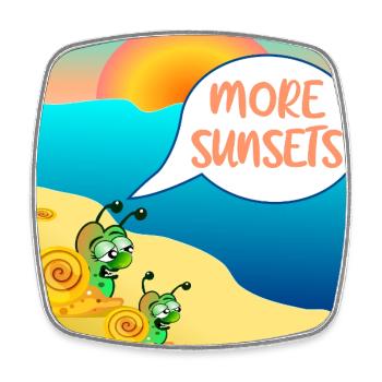 SUMMER SNAIL SUNSET COUPLE - Square fridge magnet - white - Front