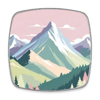 Abstrakte Berglandschaft mit Pastellfarben - Viereckiger Kühlschrankmagnet - Weiß - Vorne