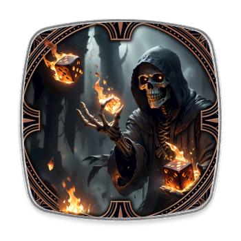 Skeleton Rune Mage in Shadows - Square fridge magnet - white - Front
