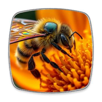 abeille - Magnet carré - blanc - Devant