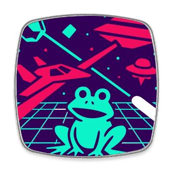 Space Frog - Square fridge magnet - white - Front