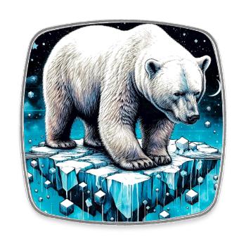 Eisbär - Viereckiger Kühlschrankmagnet - Weiß - Vorne