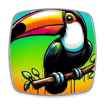 toucan - Square fridge magnet - white - Front