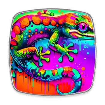 Gecko - Square fridge magnet - white - Front