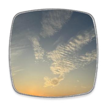 Evening sky with sea of clouds - Square fridge magnet - white - Front