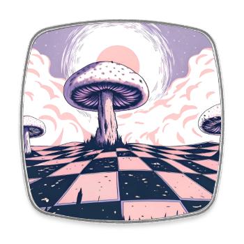 Dreamscape Mushroom Wonderland - Square fridge magnet - white - Front