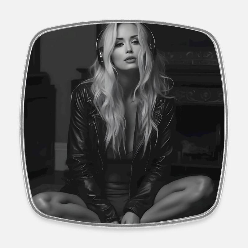 Maxima in the dark - Square fridge magnet - white