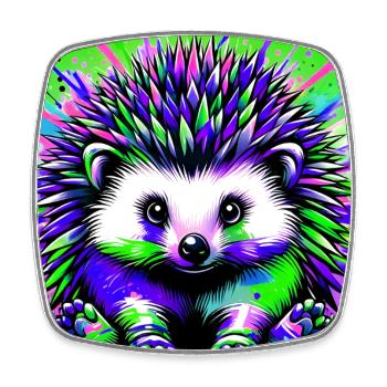 hedgehog - Square fridge magnet - white - Front