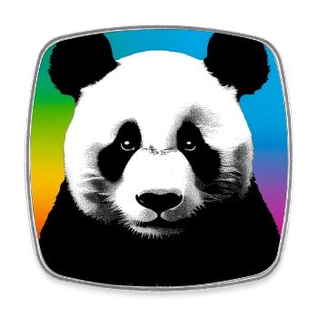 panda - Square fridge magnet - white - Front