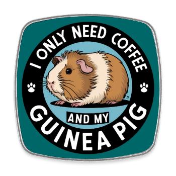 Kaffeeliebhaber und Meerschweinchen - Viereckiger Kühlschrankmagnet - Weiß - Vorne