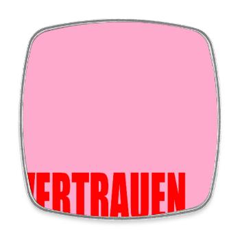 VERTRAUEN HERZ - Viereckiger Kühlschrankmagnet - Weiß - Vorne