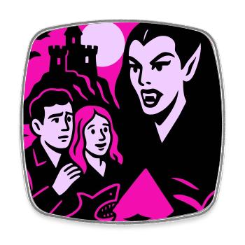 Vampir Gräfin - Viereckiger Kühlschrankmagnet - Weiß - Vorne